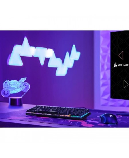 Clavier gaming optique et mécanique - CORSAIR - K65 PRO MINI - Rétroéclaire LED RGB - Switchs CORSAIR OPX - Noir