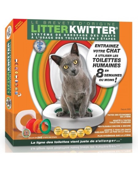 LITTER KWITTER Kit d'apprentissage a l'utilisation des toilettes de la maison - Pour chat