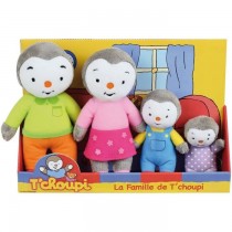 Coffret famille 4 Peluches - T'Choupi - JEMINI - +/- 19 cm