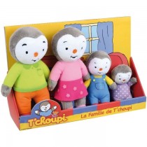 Coffret famille 4 Peluches - T'Choupi - JEMINI - +/- 19 cm