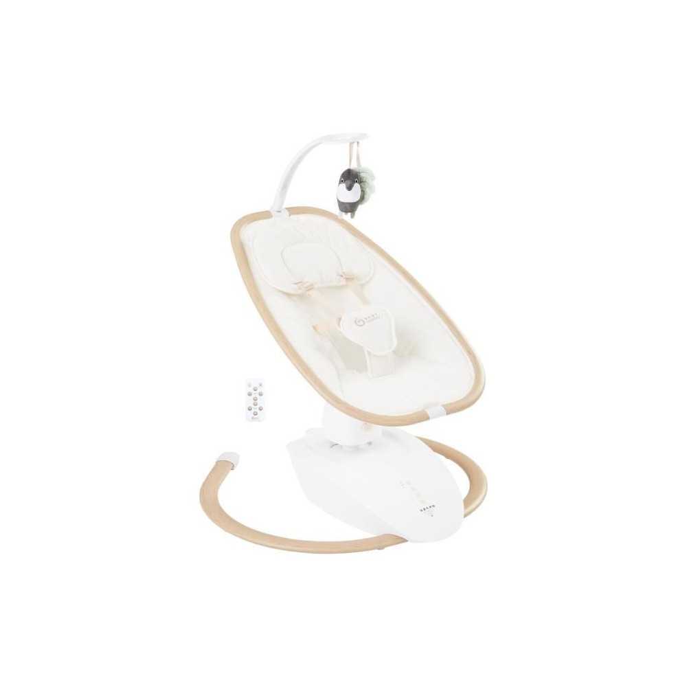 Babymoov Balancelle Bébé Swoon Hoop - Télécommande incluse, Ultra Confort, Design Épuré, Assise Rotative 90°, Arche de je