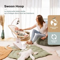 Babymoov Balancelle Bébé Swoon Hoop - Télécommande incluse, Ultra Confort, Design Épuré, Assise Rotative 90°, Arche de je