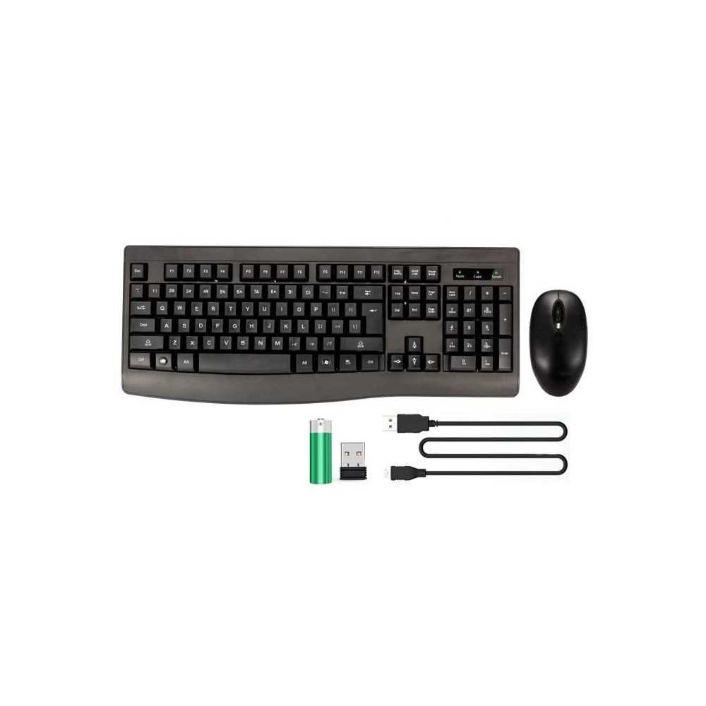 Pack Clavier Souris - BLUESTORK - PACK OFFICE RECHARGEABLE - Sans Fil - Noir