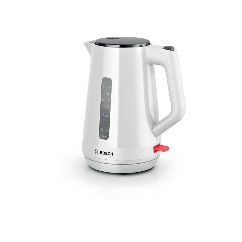 Bouilloire - BOSCH - TWK1M121 MyMoment - Blanche - capacité 1,7L - base 360° - rangement du cordon -3 sécurités automatiques