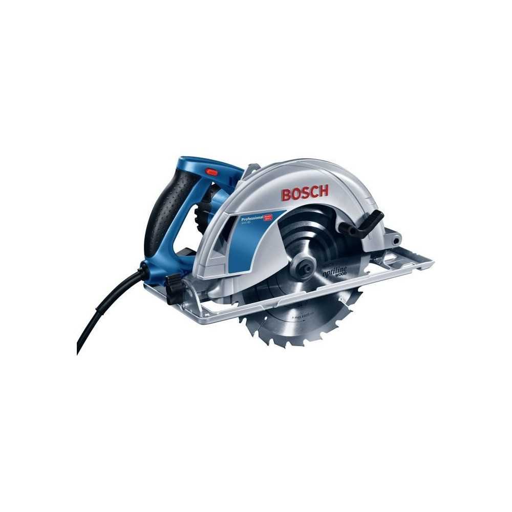 Scie circulaire Bosch Professional GKS 85 (5.000 tr/min / 2.200W / apacité de coupe de 85 mm),lame et butée parallele - 060157