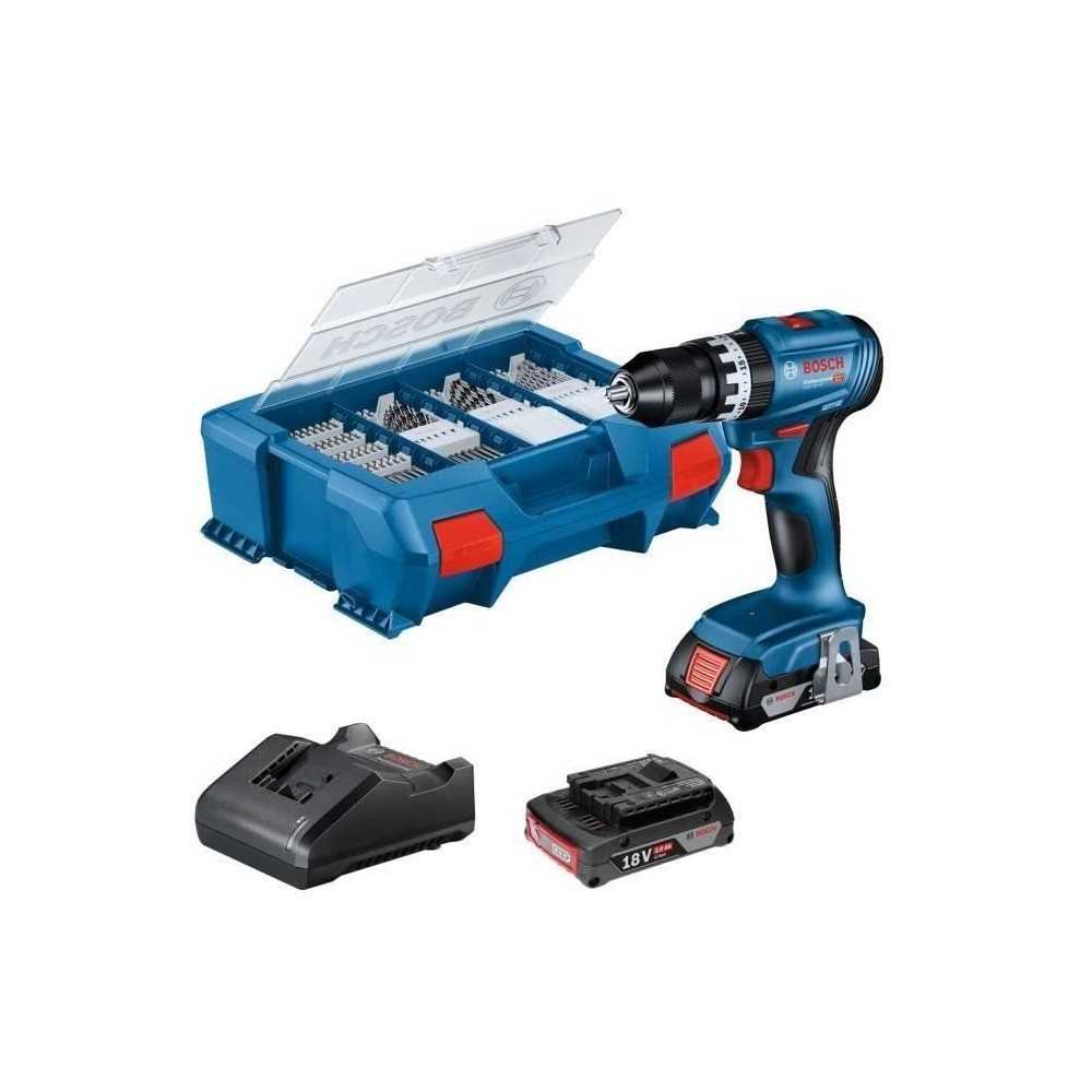 Perceuse a percussion Bosch Professional GSB 18V-45 + 2 batteries 2,0Ah + Chargeur GAL 18V-20 - 06019K3306