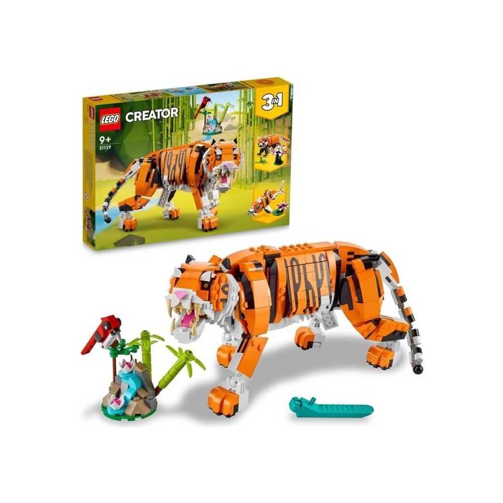 LEGO 31129 Creator 3-en-1 Sa Majesté le Tigre, Jouet et Figurine Anim