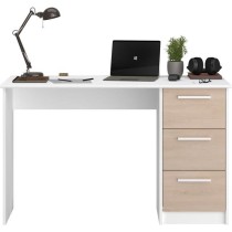 Bureau ESSENTIEL PARISOT 3 tiroirs - Décor chene et blanc - L 121,2 x