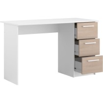 Bureau ESSENTIEL PARISOT 3 tiroirs - Décor chene et blanc - L 121,2 x