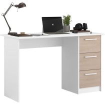 Bureau ESSENTIEL PARISOT 3 tiroirs - Décor chene et blanc - L 121,2 x