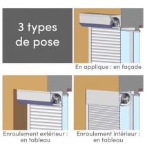 Volet roulant manuel a tirage pour porte L100 x H220 cm PVC -Coloris Blanc -