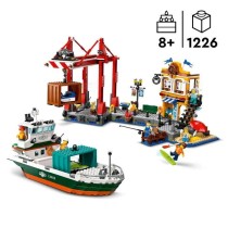 LEGO City 60422 Le port et le navire marchand, jouet de construction a