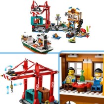 LEGO City 60422 Le port et le navire marchand, jouet de construction a