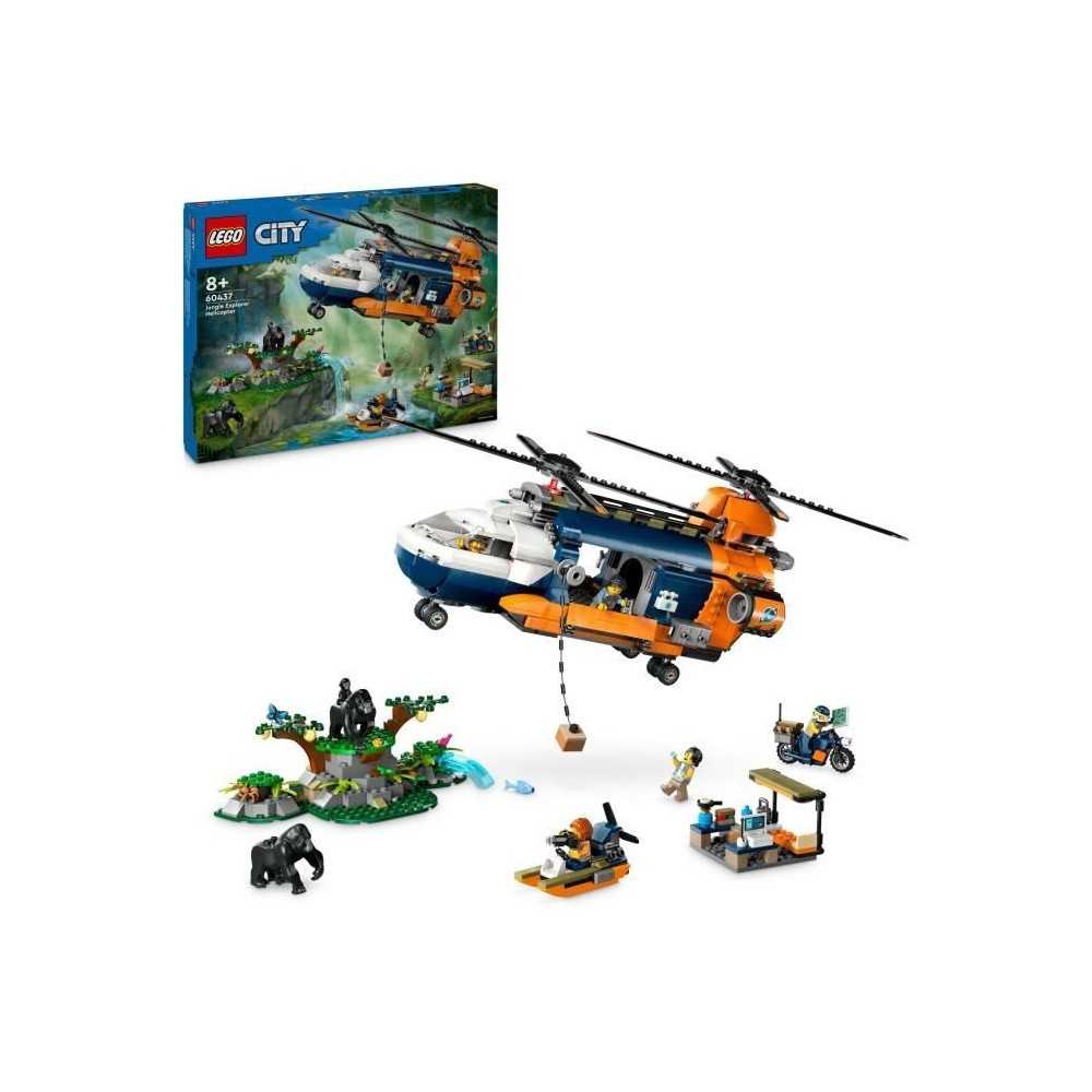 LEGO City 60437 L'hélicoptere de l'explorateur de la jungle au camp d