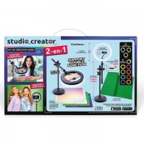 Canal Toys - Studio Vidéo 2-en-1 avec anneau lumineux LED multicolore, support double fonction- Studio Creator - INF027