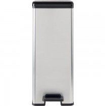 Poubelle Slim - SLIM BIN - CURVER - 40L - Gain de place - 40 x 25 x 61 cm - Gris métallisé