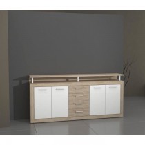 CAVA Buffet bas contemporain décor chene et blanc - L 197 cm