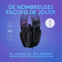 Casque gamer - Filaire - Logitech G - G335 - Léger - Noir