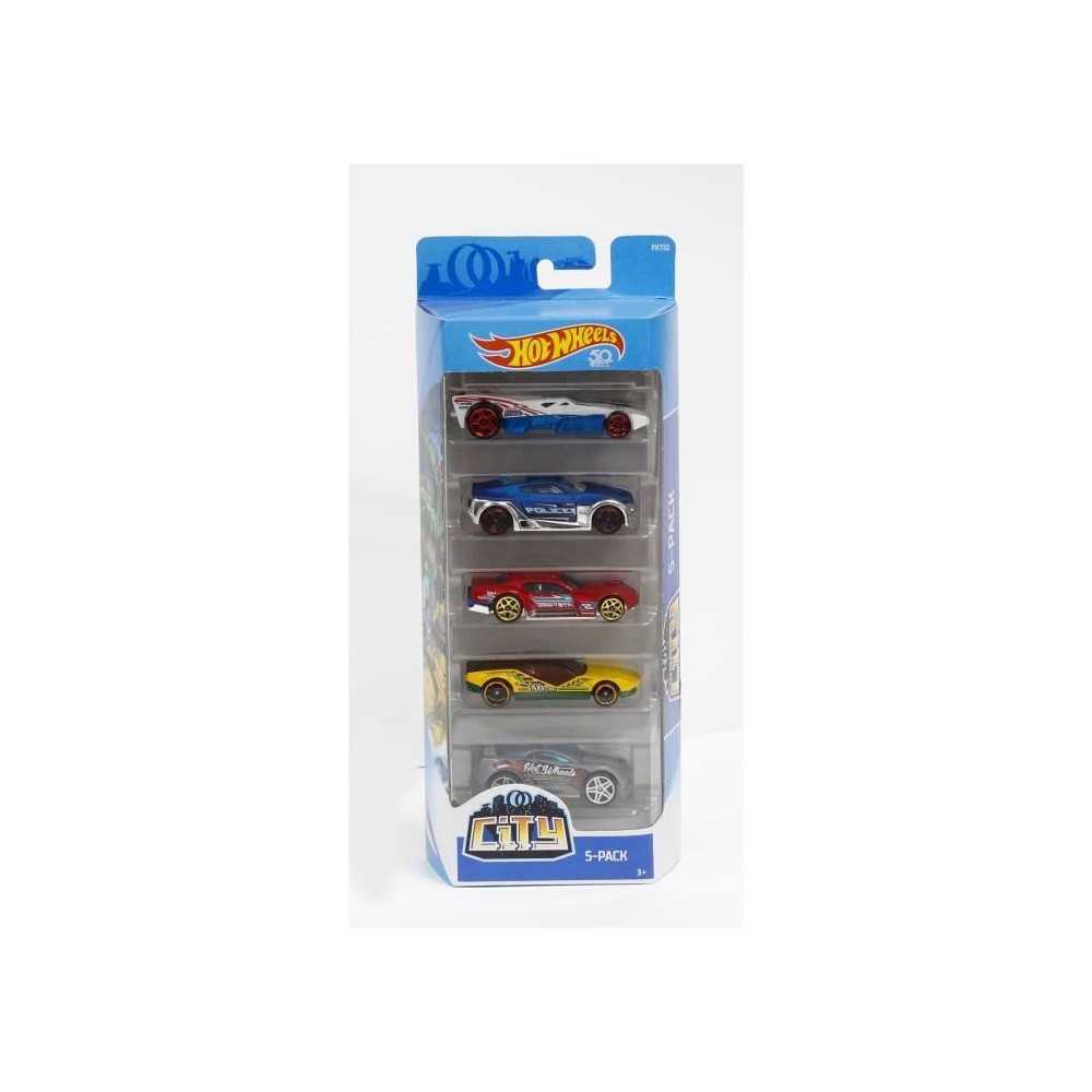 Coffret de 5 voitures Hot Wheels - Modele aléatoire - 400+ modeles -