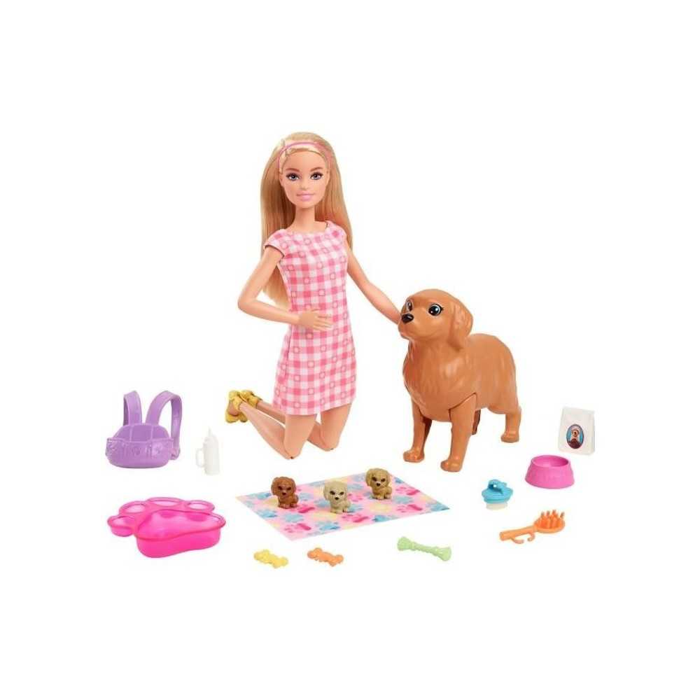 Barbie - Coffret naissance des chiots - Poupée mannequin - Des 3 ans