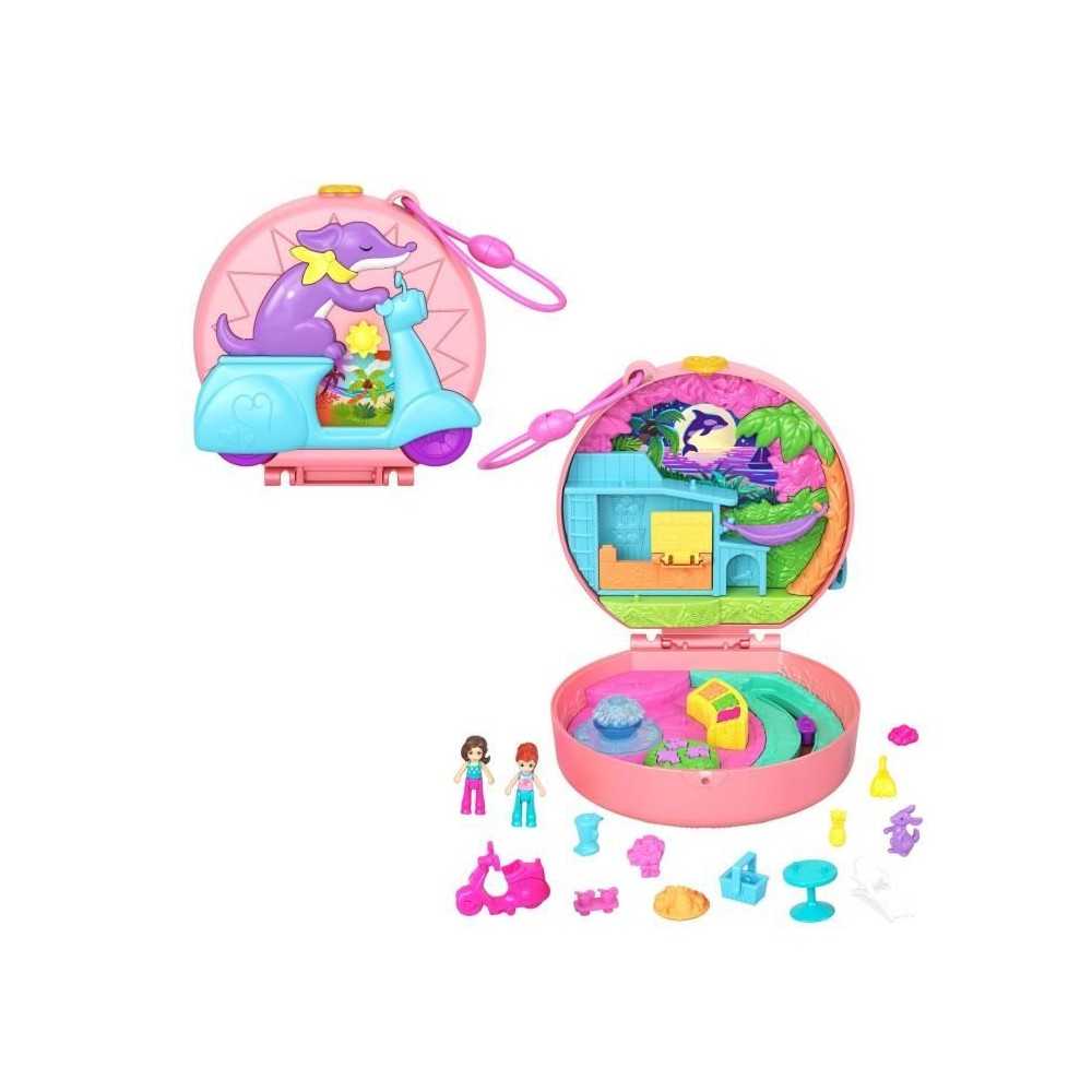 Polly Pocket-Aventure en Mobylette-Coffret 2 mini-figurines et animal