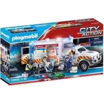 PLAYMOBIL 70936 Ambulance américaine avec secouristes et blessé, Cit