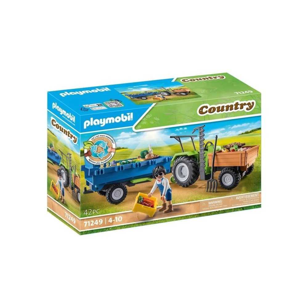 PLAYMOBIL - 71249 - Country La Ferme - Tracteur avec remorque