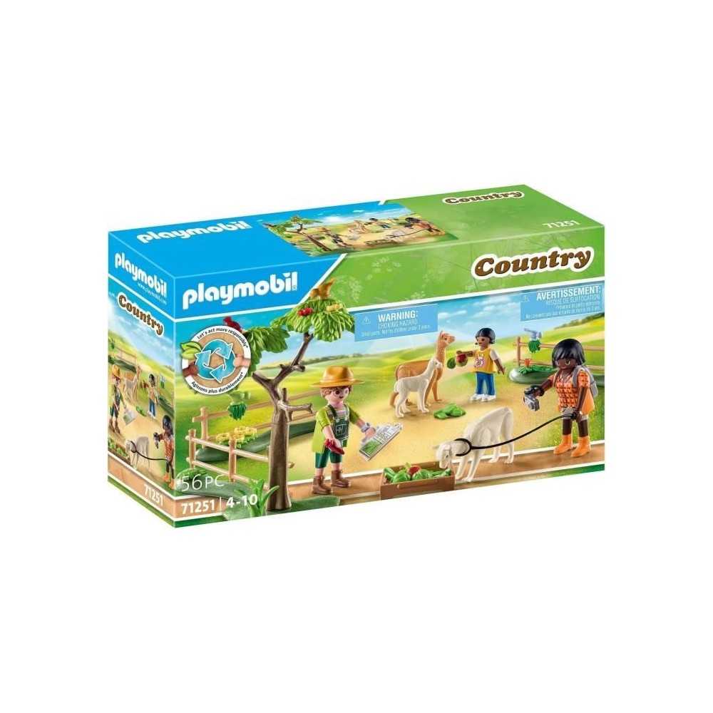 PLAYMOBIL 71251 Enclos a alpagas et randonneurs, Country La Ferme, 56