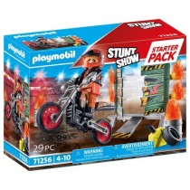 PLAYMOBIL 71256 Starter Pack Cascadeur, Moto Rutilante, Rampe de Feu,