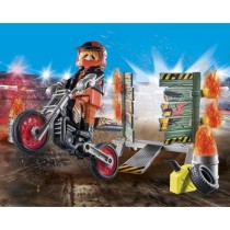 PLAYMOBIL 71256 Starter Pack Cascadeur, Moto Rutilante, Rampe de Feu,