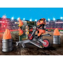 PLAYMOBIL 71256 Starter Pack Cascadeur, Moto Rutilante, Rampe de Feu,