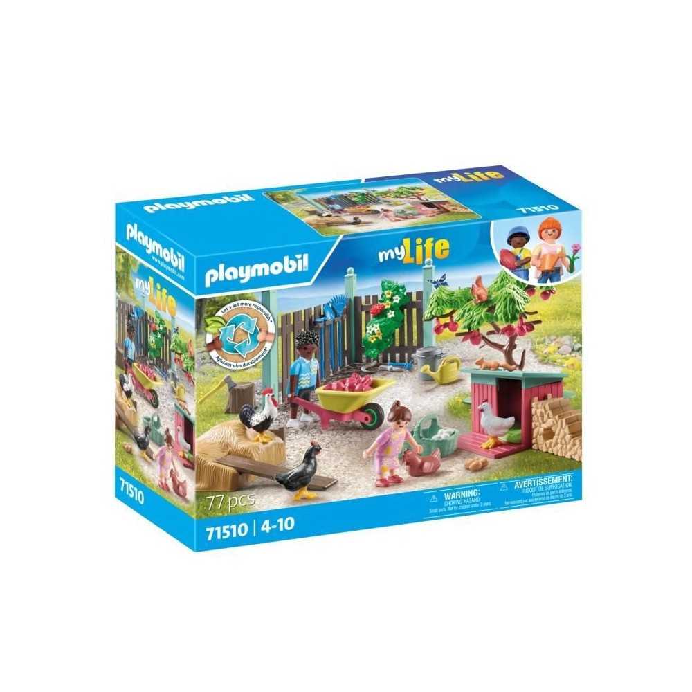 PLAYMOBIL 71510 Poulailler et jardin, My Life, 77 pieces, Des 4 ans