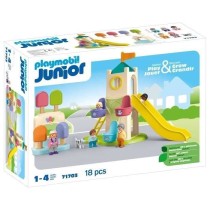 PLAYMOBIL Junior 71703 Aire de jeux avec toboggan géant Comprend cinq