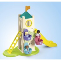 PLAYMOBIL Junior 71703 Aire de jeux avec toboggan géant Comprend cinq