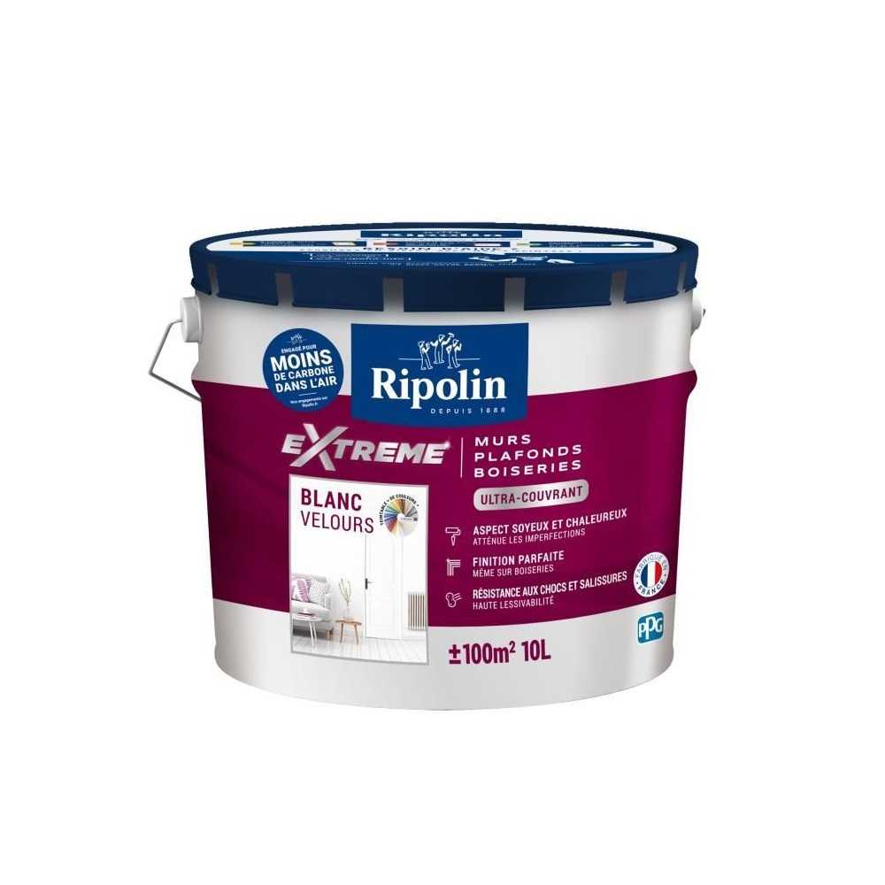 Peinture Extreme murs et plafonds - Blanc velours - RIPOLIN - 10 L