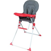 BAMBISOL Chaise haute fixe - Dès 6 mois - Mixte - Gris et rouge