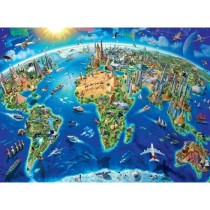 Puzzle 300 p XXL - Carte des monuments du monde - Ravensburger - Pour