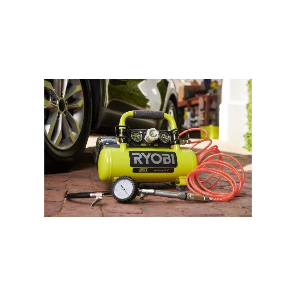 RYOBI - Compresseur a cuve 18V ONE+ - 3,8 L / 0,6 CV - 8 bars - R18AC-