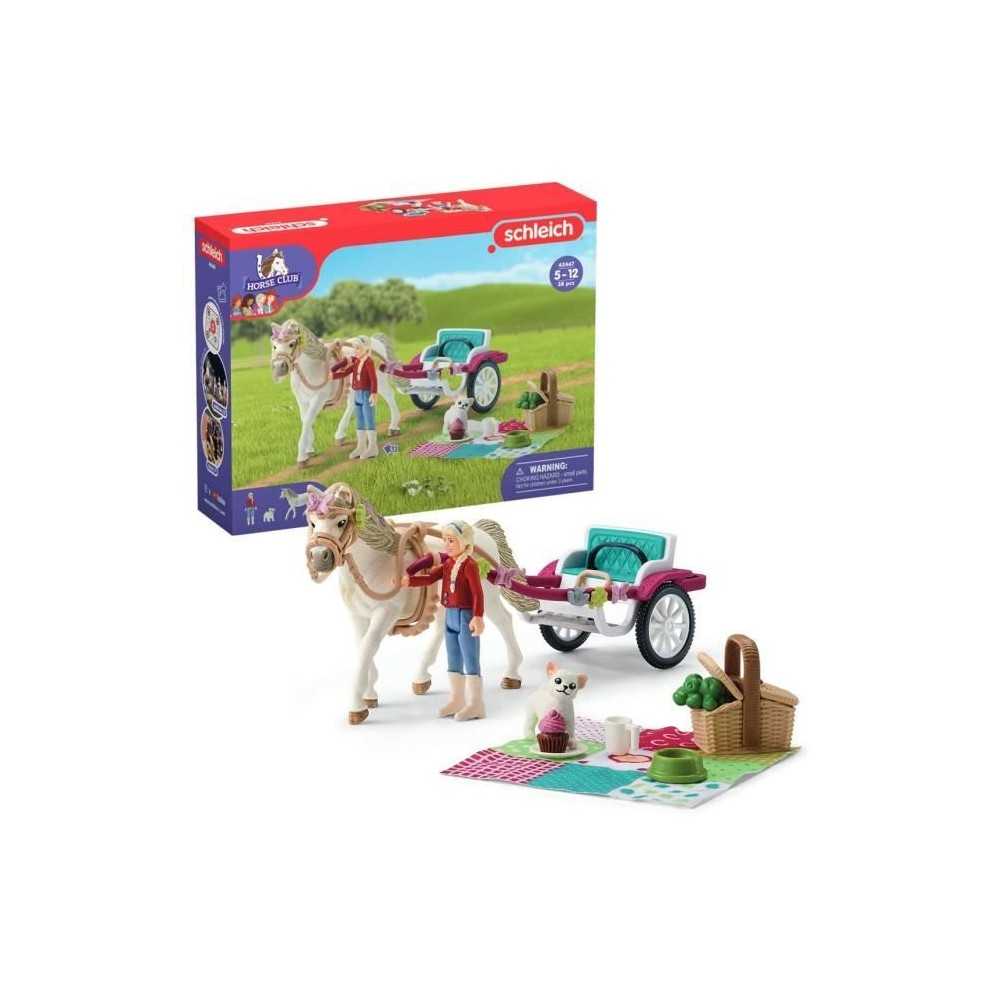 Caleche pour le spectacle équestre, coffret schleich avec 32 élémen