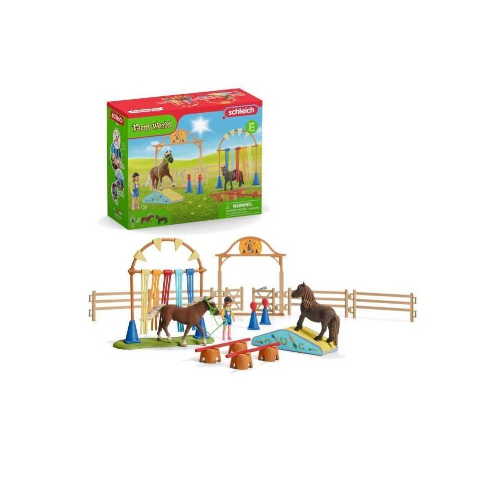 Coffret d'Entraînement Agilité Équestre avec Cheval Schleich, Dress