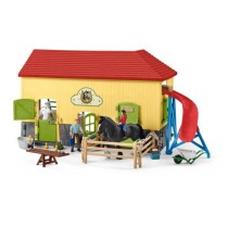 Écurie avec boxes et animaux, coffret de 82 pieces avec chevaux, peti