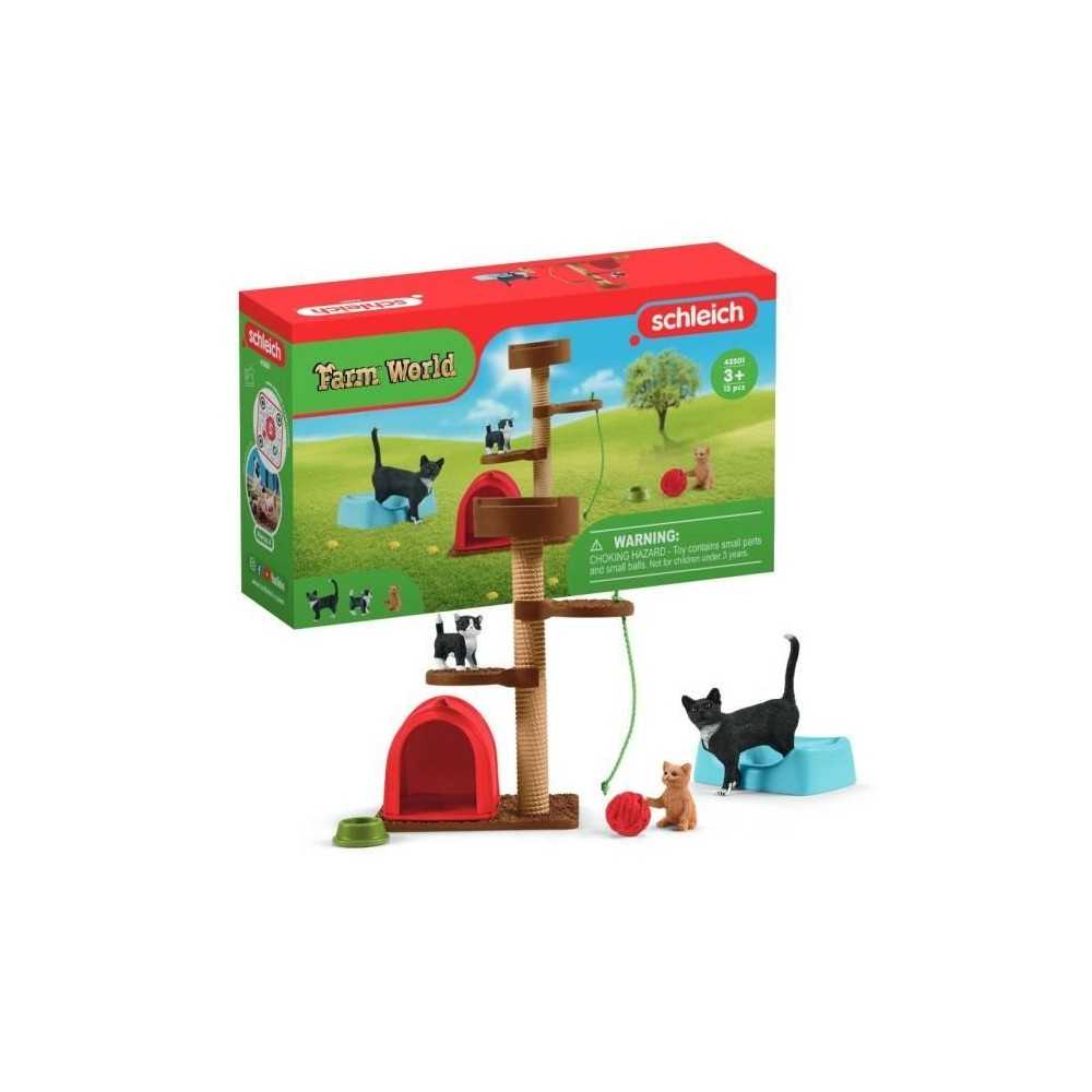 Assortiment de Figurines d'Animaux avec Chats et Chatons - Coffret de