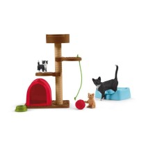 Assortiment de Figurines d'Animaux avec Chats et Chatons - Coffret de