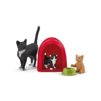 Assortiment de Figurines d'Animaux avec Chats et Chatons - Coffret de