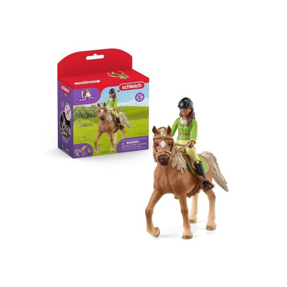 Coffret avec Sarah la Cavaliere et son Cheval Mystery - Set avec Selle