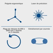 Perceuse a colonne - SCHEPPACH - DP16VLS - 500W - Laser intégré