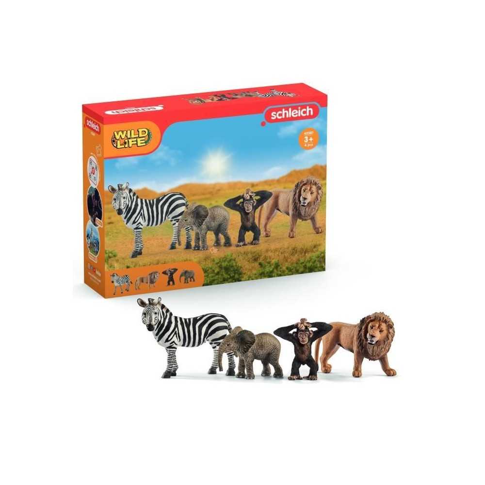 Figurines les animaux d'Afrique, jouets pour enfants des 3 ans - schle