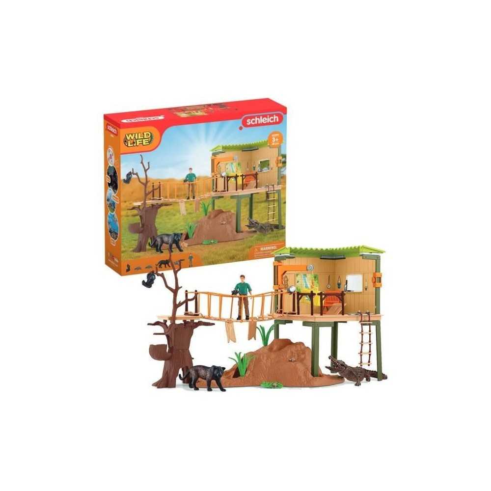 Coffret Station d'aventures sauvages, figurines animaux sauvages, Schl