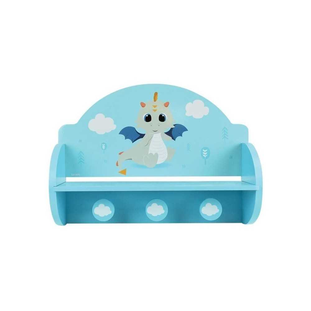 FUN HOUSE Léon le Dragon 713338 ETAGERE PORTEMANTEAU Dimensions : ± H. 33 x L. 46 x P. 15 cm pour enfant