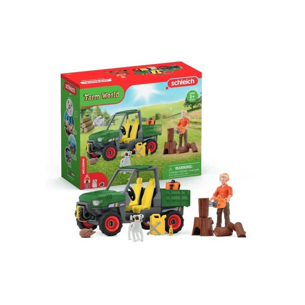 Garde forestier avec véhicule, Coffret Schleich 42659 Farm World pour